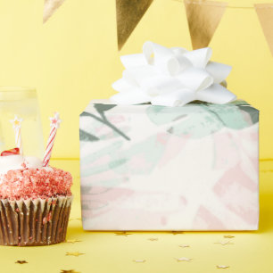 Papel de Regalo Botánico Hoja Tropical Pastel