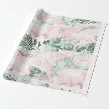 Papel de Regalo Botánico Hoja Tropical Pastel