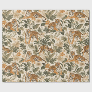 Papel de regalo botánico Tropical Tiger
