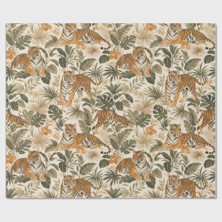 Papel de regalo botánico Tropical Tiger