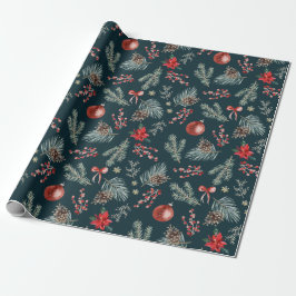 Papel De Regalo Botánicos de Invierno Lazo Coquette | Navidad