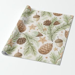 Papel De Regalo Botánicos de invierno y copos de nieve - Fiesta rú