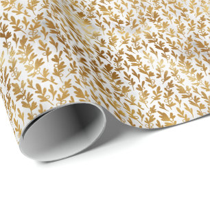 Papel De Regalo Botánicos Elegantes de Navidad Faux Hoja