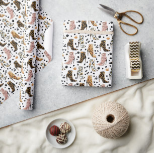 Papel De Regalo Botas de tacón alto con estampado de leopardo de l