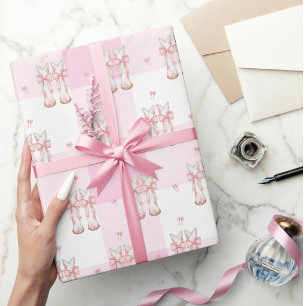 Papel De Regalo Botas de vaquera coqueta rosa y gingham