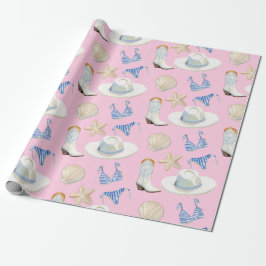 Papel De Regalo Botas de vaquera costera rosa regalo