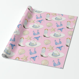 Papel De Regalo Botas de vaquera costera rosa regalo