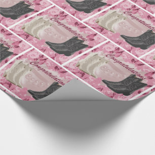 Papel De Regalo Botas de vaquero occidentales de la boda wers