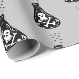 Papel De Regalo Botella de esqueleto venenoso espeluznante lindo d