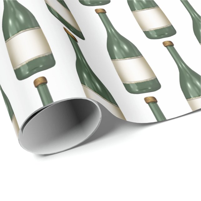Papel De Regalo botella de vino verde (Esquina del rollo)