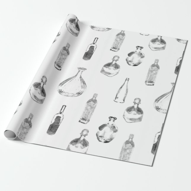 Papel De Regalo Botellas de licor variadas  (Desenrollado)