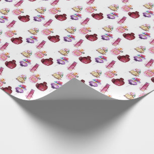 Papel De Regalo Botellas de perfume acuarela