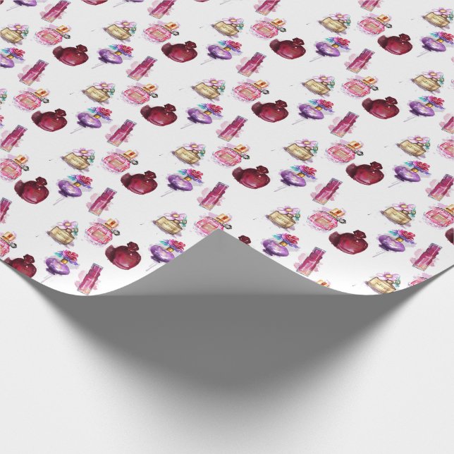 Papel De Regalo Botellas de perfume acuarela (Esquina)