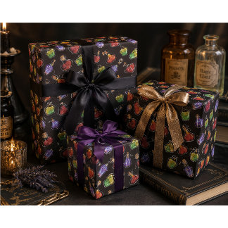 Papel De Regalo Botellas Mágicas de Pociones Dibujadas a Mano