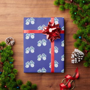 Papel De Regalo Botitas de bebé boho azules
