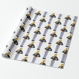 Papel De Regalo botón chica