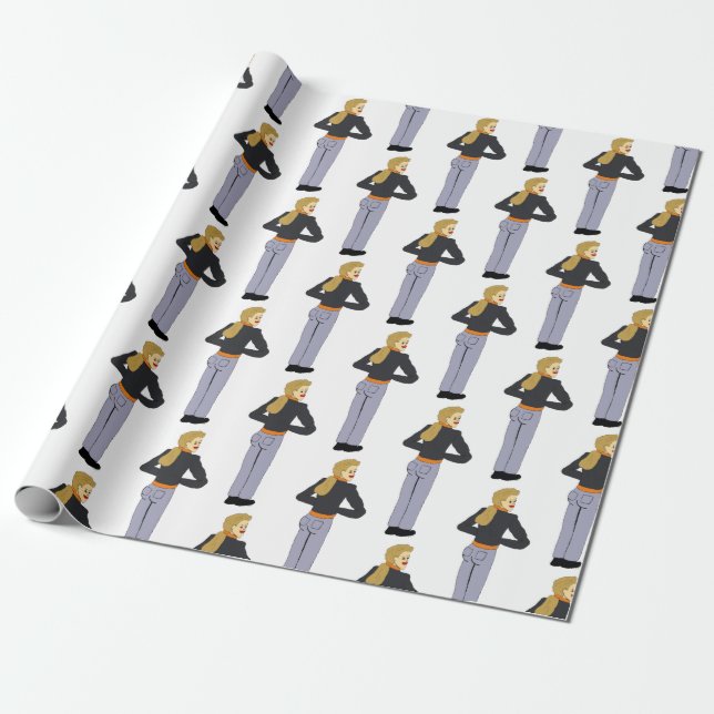 Papel De Regalo botón chica (Desenrollado)