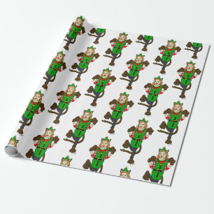 Papel De Regalo botón de catgirl de un Navidad