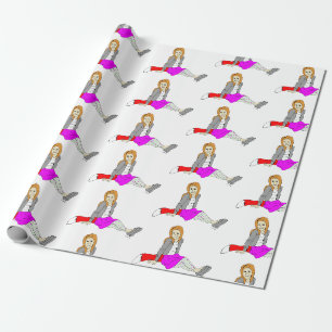 Papel De Regalo botón de chica foxy