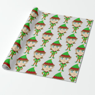 Papel De Regalo botón de elfo de chibi