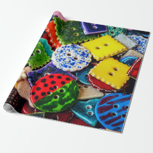 Papel De Regalo Botones decorativos coloridos