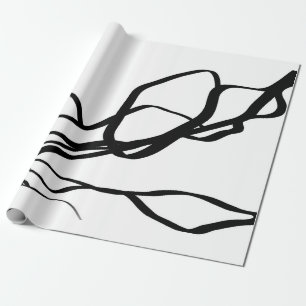 Papel De Regalo Bouquet Blanc: Resumen blanco y negro