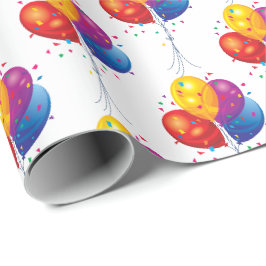 Papel De Regalo bouquet de globo de cumpleaños en blanco