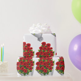 Papel De Regalo Bouquet De Rosas Rojas