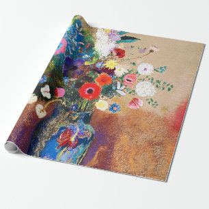 Papel De Regalo Bouquet vintage de flores de Odilon Redon