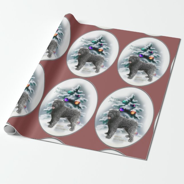 Papel De Regalo Bouvier des Flandres Navidad (Desenrollado)
