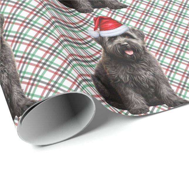 Papel De Regalo Bouvier Flandres Dog Navidades graciosos de vacaci (Esquina del rollo)