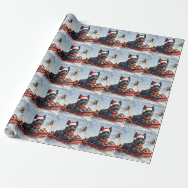 Papel De Regalo Bouviers Des Flandres Dog en Navidades seductores (Desenrollado)