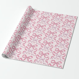 Papel De Regalo Bow estético de color rosa crudo