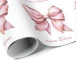 Papel De Regalo Bow rosa de moda personalizado con monograma de no<br><div class="desc">Envuelve tus regalos con estilo con nuestro moderno Papel de envolvimiento personalizado de arco rosado, con un encantador diseño de arco acuarela que captura perfectamente la estética de la coqueta. Este papel de envoltura es más que una simple cubierta para tus regalos —es una declaración de elegancia y sofisticación, con...</div>