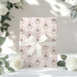 Papel De Regalo Bow rosa libro de cuentos Nueva ducha de bebé de c