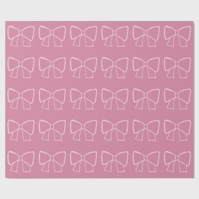 Papel De Regalo Bow rosa minimalista (Superficie plana)