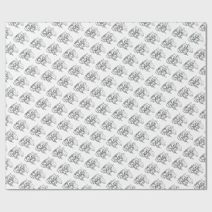 Papel De Regalo Boxer caprichoso: Arte de líneas de texto editable