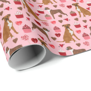 Papel De Regalo Boxer Dog Valentines Gift Wrap