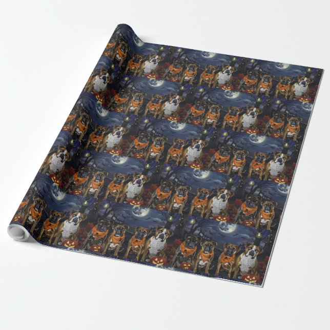 Papel De Regalo Boxer Halloween Spooky (Desenrollado)