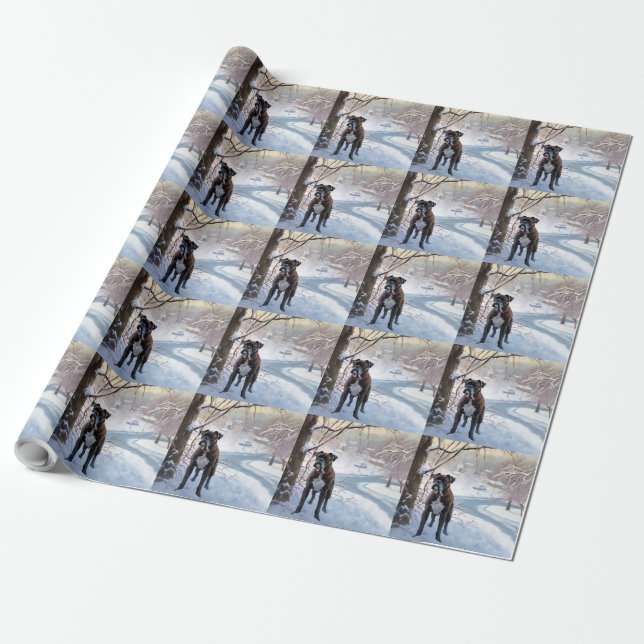 Papel De Regalo Boxer Let It Snow Navidades (Desenrollado)