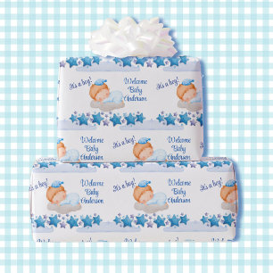 Papel De Regalo Boy Baby Shower durmiendo en un Baby Shower en la 