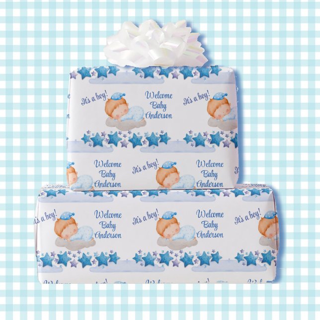 Papel De Regalo Boy Baby Shower durmiendo en un Baby Shower en la  (Subido por el creador)