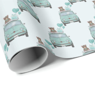 Papel De Regalo Boy Baby Shower Fiat 500