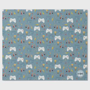 Papel De Regalo Boys Blue Video Game Kids Guay Birthday