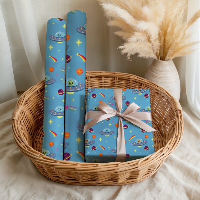 Papel De Regalo Boys Space Alien Out Of This World Birthday (Subido por el creador)