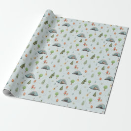 Papel De Regalo Boys Woodland Bears Forest Camping Birthday