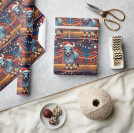 Papel De Regalo Brahman Bull De Pie Por Navidades Del Barn