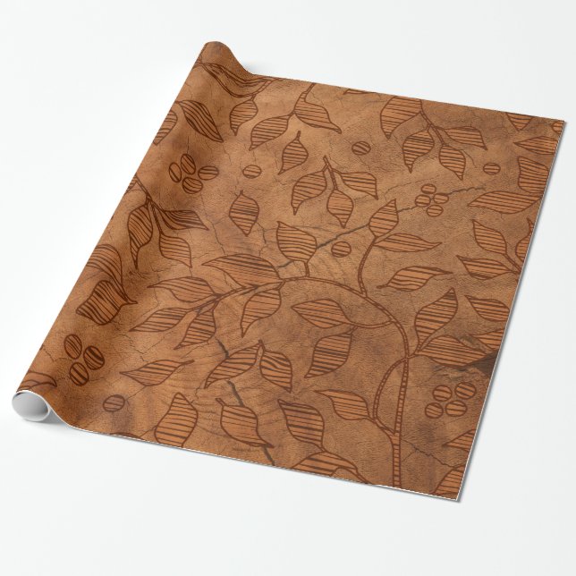 Papel De Regalo Branches de Leafy Brown (Desenrollado)