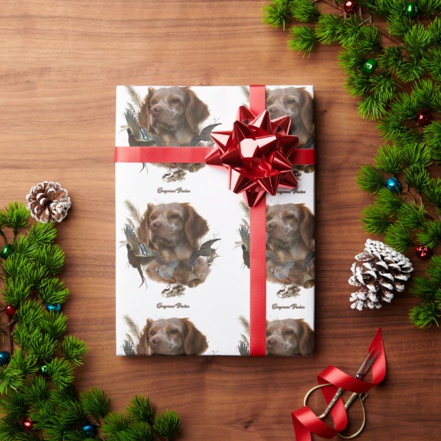 Papel De Regalo Bretaña francesa, arte de caza de aves (Regalo de vacaciones)