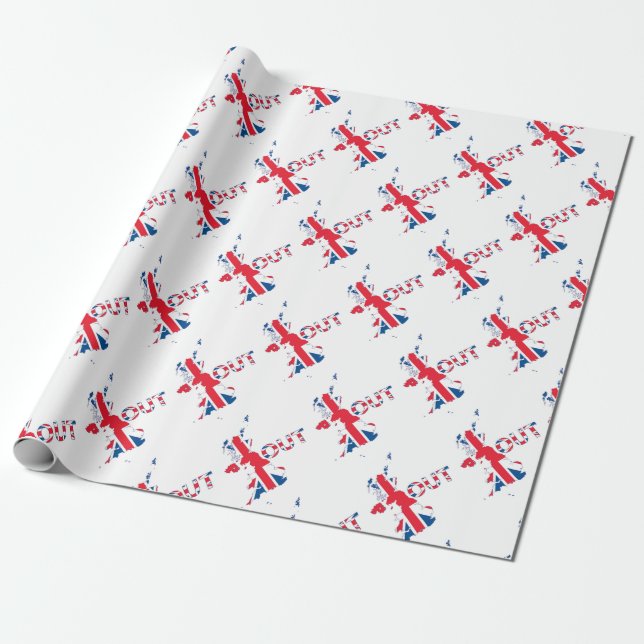 PAPEL DE REGALO BREXIT HACIA FUERA UNION JACK (Desenrollado)